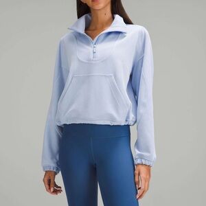 Lululemon Brushed Softstreme Ribbed Half Zip, Blue Linen, NWT
